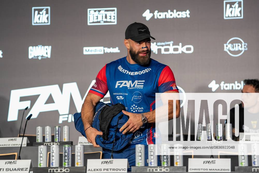 Press conference Fame Fighting 2025 Aleks Petrovic at the press conference for Fame Fighting 2025 on 11 10 2025 at the Atlantic Hotel Essen Essen Atlantic Hotel Nordrhein Westfalen