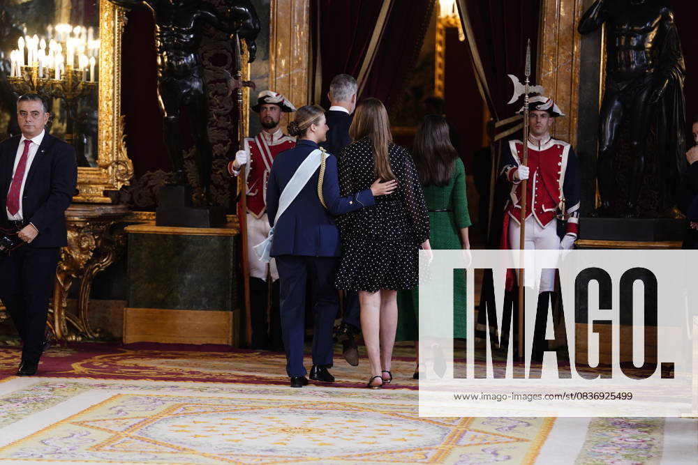 The King and Queen, the Princess of Asturias and the Infanta Sofia preside over a reception at the Royal Palace for the National Holiday Queen Letizia greets the writer Álvaro Pombo during the reception on the occasion of the National Holiday, at the Royal Palace, on October 12, 2025, in Madrid Spain The event is presided over by the King and Queen, the Princess of Asturias and the Infanta Sofia after the solemn act of homage to the National Flag and the military parade that has been held in the Plaza de Cánovas del Castillo The commemoration of the National Holiday aims to solemnly remember moments of collective history that are part of the common historical, cultural and social heritage, assumed as such by the vast majority of citizens 1