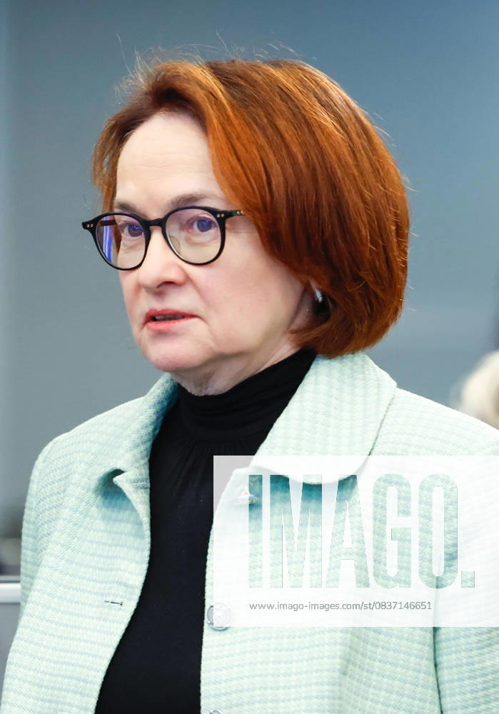 RUSSIA, MOSCOW - OCTOBER 14, 2025: Russian Central Bank Governor Elvira Nabiullina attends a strategic session on implementation of macroeconomic policies for sustainable growth, reduction of poverty and income inequality at the Russian Government Coordination Centre. Dmitry Astakhov POOL TASS 84825836