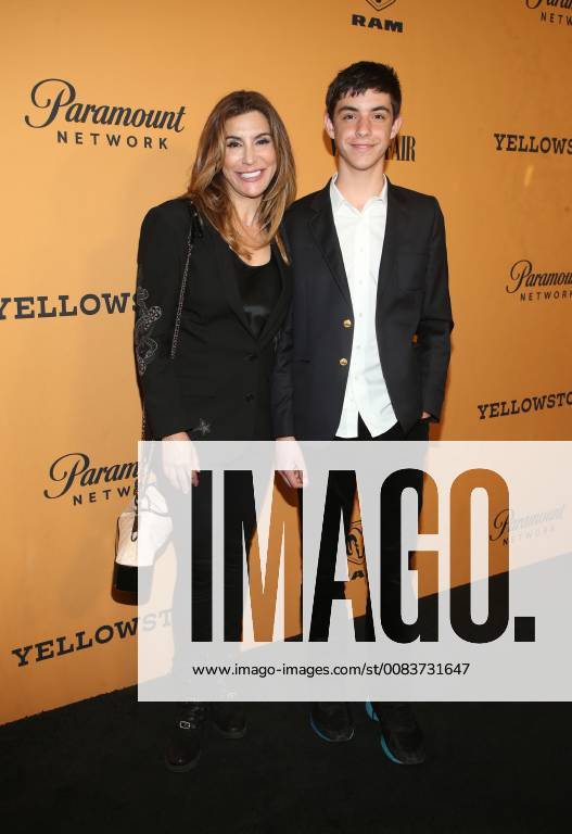 LOS ANGELES, CA - JUNE 11: Jo Champa, son, Sean, at the premiere of Yellowstone at Paramount Studios in Los Angeles, California on June 11, 2018.