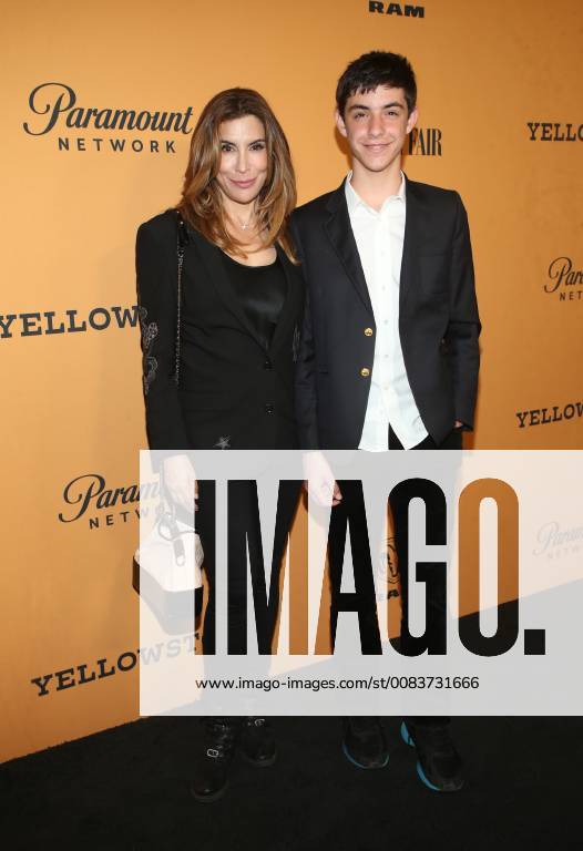 LOS ANGELES, CA - JUNE 11: Jo Champa, son, Sean, at the premiere of Yellowstone at Paramount Studios in Los Angeles, California on June 11, 2018.