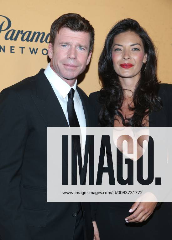 LOS ANGELES, CA - JUNE 11: Taylor Sheridan, Nicole Sheridan, at the premiere of Yellowstone at Paramount Studios in Los Angeles, California on June 11, 2018.