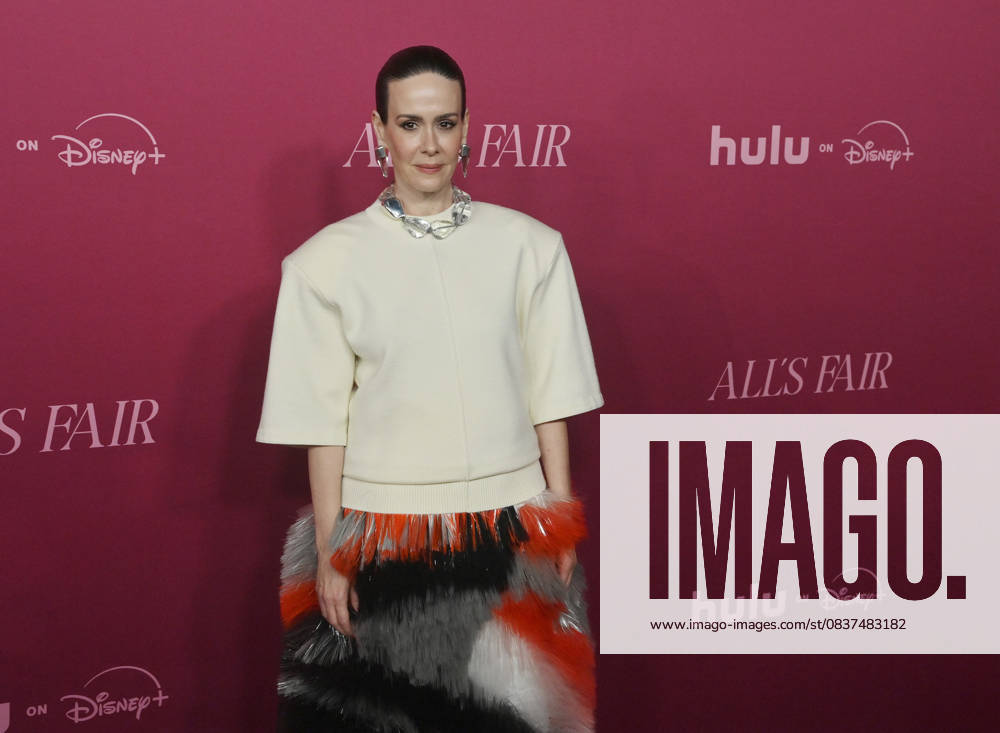 Cast member Sarah Paulson attends the world premiere of the Hulu original TV Series All s Fair at the DGA Theater in Los Angeles on Thursday, October 16, 2025. Storyline: Follows a successful divorce lawyer and the owner of an all-female law firm in Los Angeles. LAP2025101618 JIMxRUYMEN