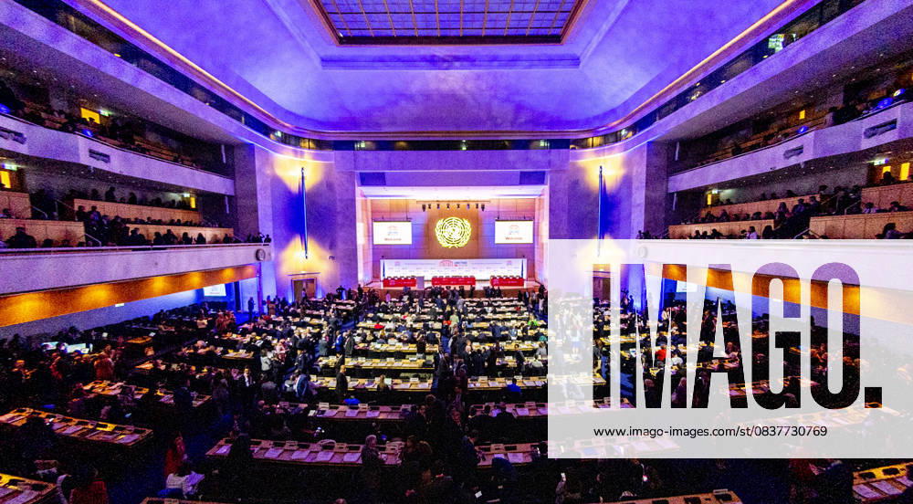 Geneva Switzerland, 10 20 2025: .Ambient view of the Assembly Hall of the Concordia building at the UN Geneva during the 16th UN conference on Trade and Development (United Nations Conference on Trade and Development) and which is also the 16th session of the 16th UN conference on Trade and Development, which brings together heads of state and government, ministers and other key stakeholders from business, civil society and academia to address issues of global trade and economic development and took place at United Nations of Geneva in Geneva. Geneva Switzerland - ZUMAd206 20251020_zip_d206_004