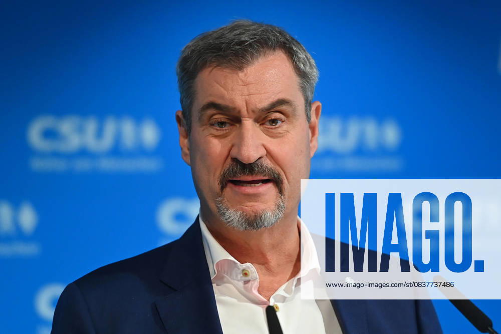 Markus SOEDER State Premier of Bavaria and CSU Chairman, single image, cropped single motif, portrait, portrait, portrait press conference following the CSU Presidium meeting at the CSU state headquarters in Munich on 20 10 2025