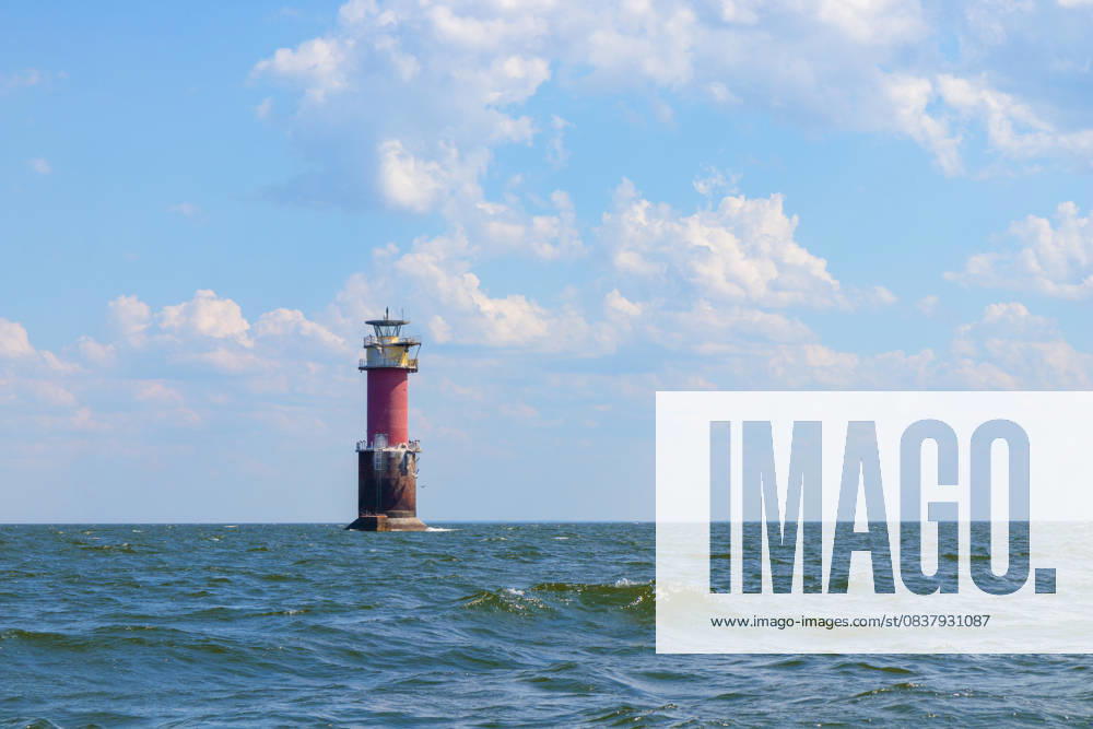A lighthouse in the Baltic Sea in the Gulf of Finland near Tallinn, Estonia. Blue morning sky, clouds, waves, sea. Banner with copy space A lighthouse in the Baltic Sea in the Gulf of Finland near Tallinn, Estonia. Blue morning sky, clouds, waves, sea. Banner with copy space, 60849052.jpg RECORD DATE NOT STATED