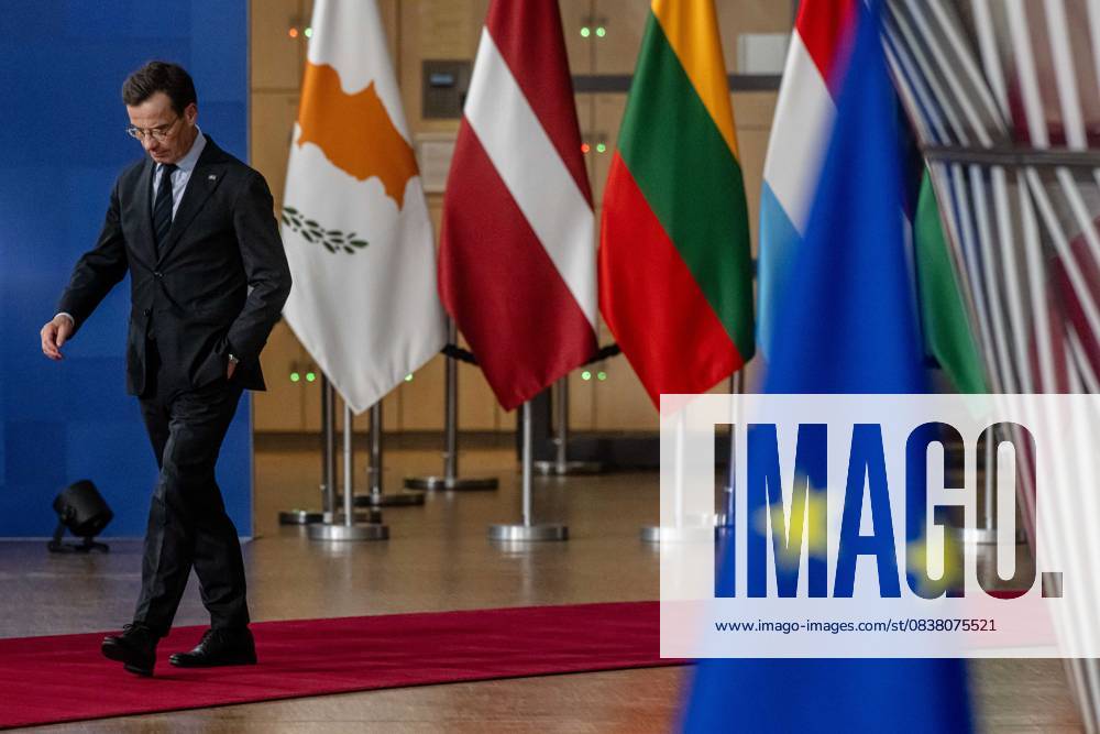 BRUSSELS - Swedish Prime Minister Ulf Kristersson at the European summit. The summit will discuss, among other things, the sanctions package against Russia and the European Commission s roadmap for defensive preparedness. ANP JONAS ROOSENS netherlands out - belgium out