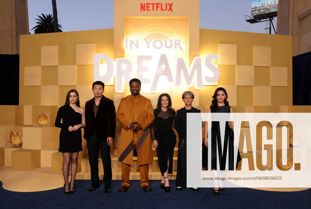 Cristin Milioti, Simu Liu, Craig Robinson, Gia Carides, Elias Janssen, Jolie Hoang-Rappaport attend the Netflix In Your Dreams World Premiere at the Egyptian Theater in the Hollywood section of Los Angeles on Tuesday, October 28, 2025. Storyline: Stevie and her little brother Elliot journey into the wildly absurd landscape of their own dreams to ask the Sandman to grant them the perfect family. LAP20251028069 GREGxGRUDT