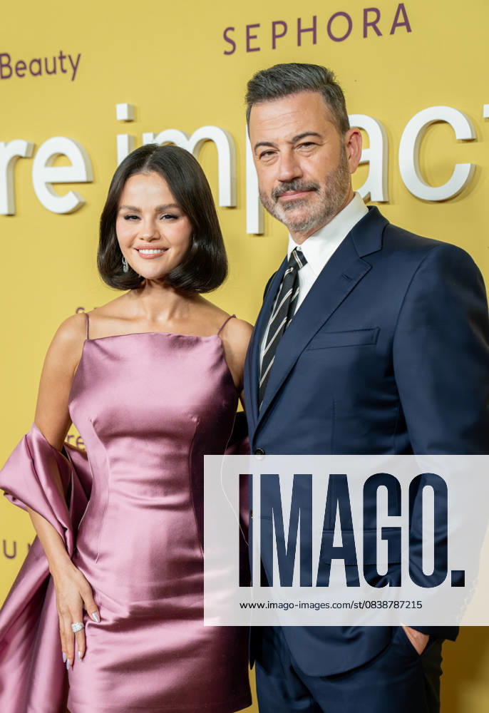 Selena Gomez and Jimmy Kimmel arrive on the red carpet of the Rare Impact Fund Benefit 2025 event at Nya Studios in Hollywood, CA on October 29, 2025. Hollywood USA - ZUMAt169 20251029_zep_t169_018
