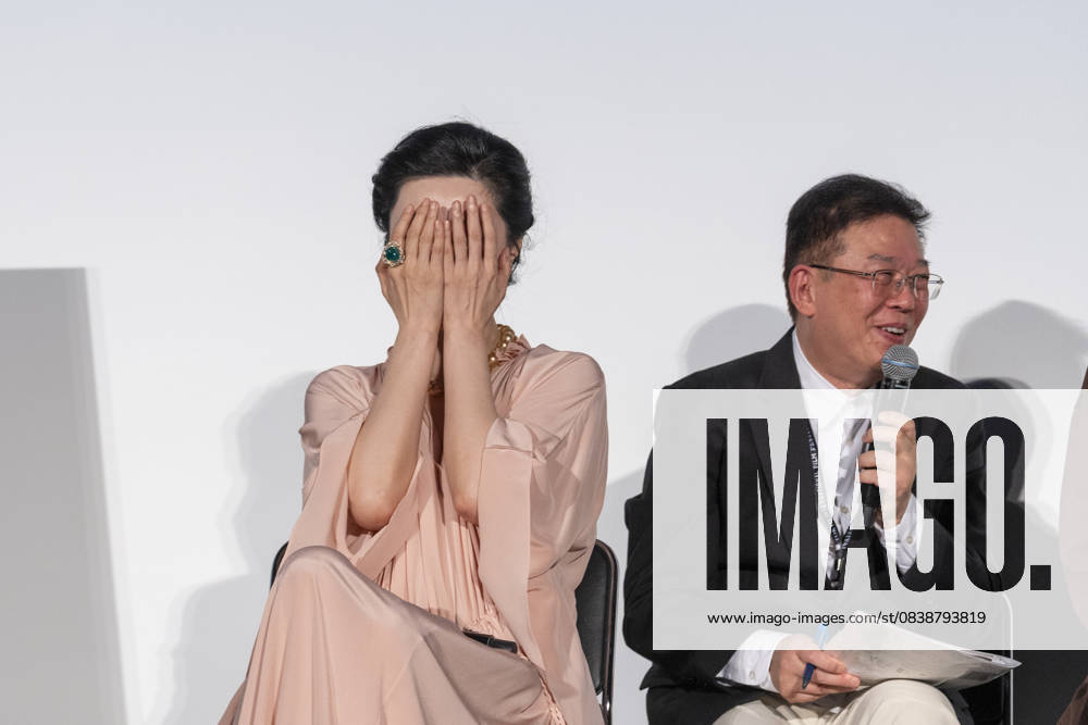 (L-R) Fan Bingbing (actress), Samuel Zhou (interpreter), October 30, 2025 - Mother Bhumi screening and Q&A session at the Tokyo International Film Festival in Tokyo, Japan. aflo_308718877