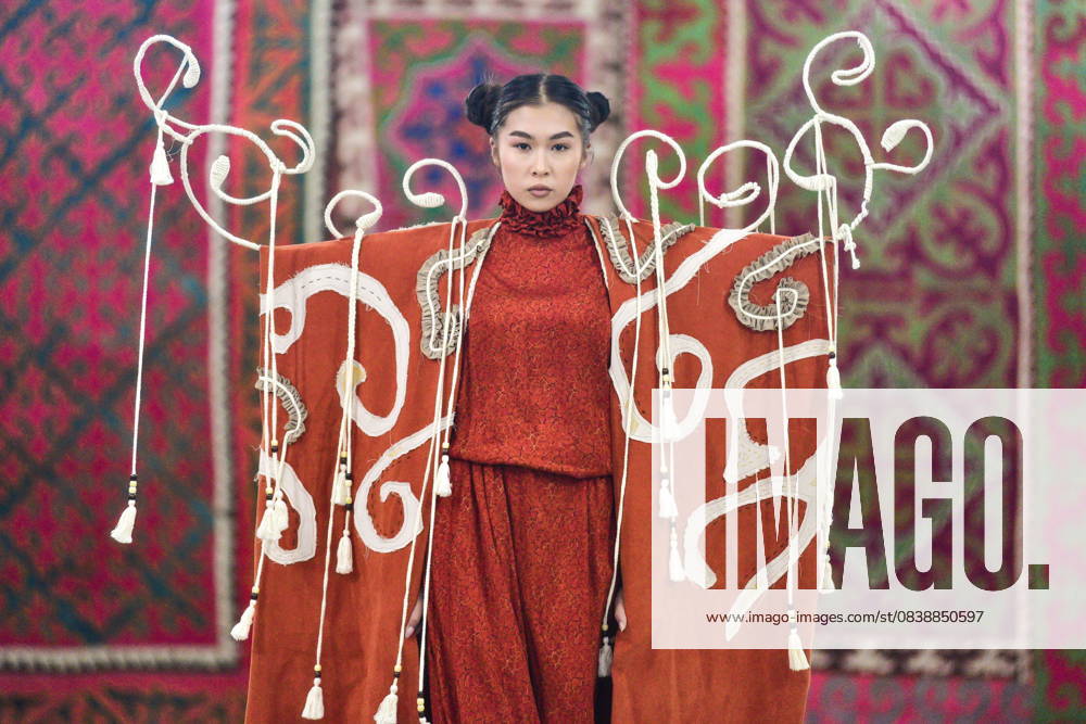 KYRGYZSTAN, BISHKEK - OCTOBER 30, 2025: A model showcases creations during a runway show at the Nomad Fashion Festival 2025. Vladislav Nogai TASS 85285572