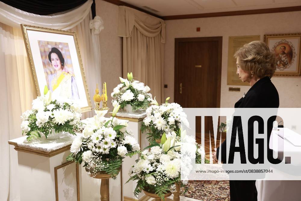 Spanish Emeritus Queen Sofia of Greece during book of condolence event to Tailandia Queen Sirikit in Madrid on Thursday, 30 October 2025. Cordon Press CasaxdexS.M.Reyx Jimenez