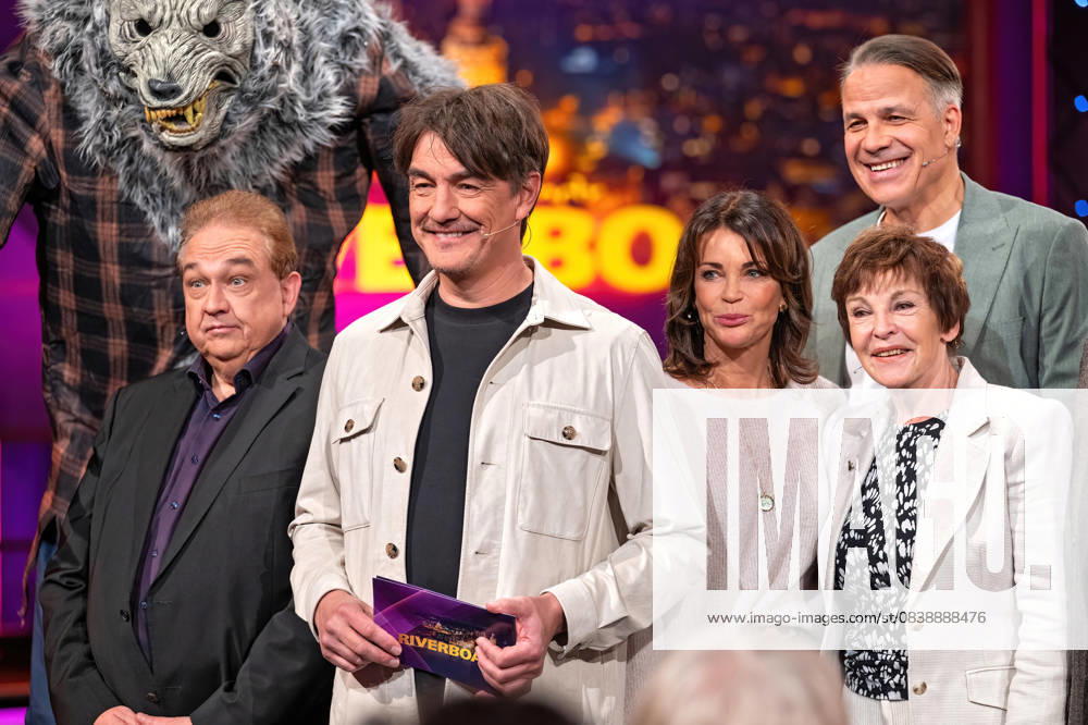 MDR Riverboat actor, cabaret artist and satirist Oliver Kalkofe , presenter Matze Knop , actress Gerit Kling , entertainer Karsten Speck and actress Katrin Sass on the occasion of the recording of the MDR talk show Riverboat on 30 10 2025 at Mediacity Leipzig 20251030ADO0070