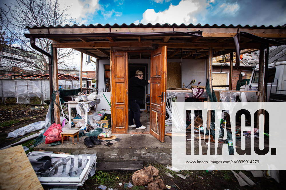 Russian Drone Attack On Sumy Train Station And Surrounding Area A resident of Sumy, Ukraine, stands in his destroyed home after the impact of a Russian kamikaze drone. Sumy Ukraine