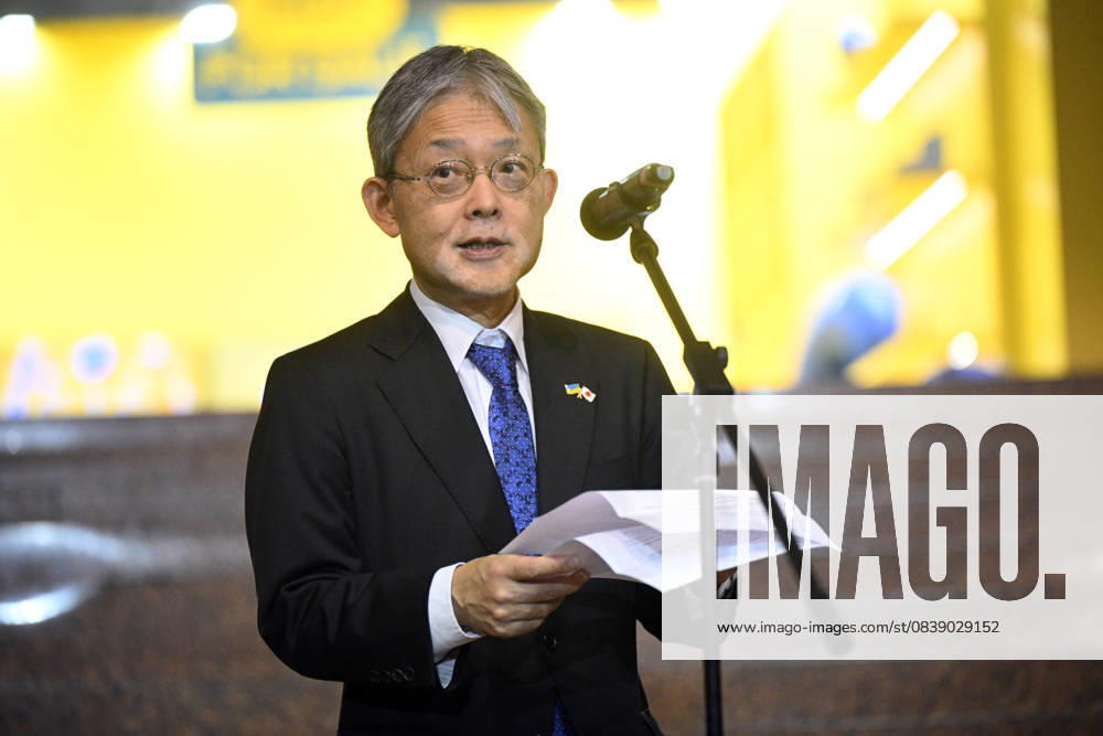 Ambassador Extraordinary and Plenipotentiary of Japan to Ukraine Masashi Nakagome delivers a speech at the opening of the exhibition Pavilion Not For Sale at EXPO 2025 in Japan. Now in Ukraine at the Ukrainian House, Kyiv, Ukraine, on October 31, 2025. The pavilion, which was presented at the World Expo 2025 in Japan and visited by more than 3.2 million people, includes 18 objects representing human values and personal stories from Ukraine (Photo by Danylo Antoniuk Ukrinform) Ukrainian pavilion Not For Sale for EXPO 2025 presented at Ukrainian House