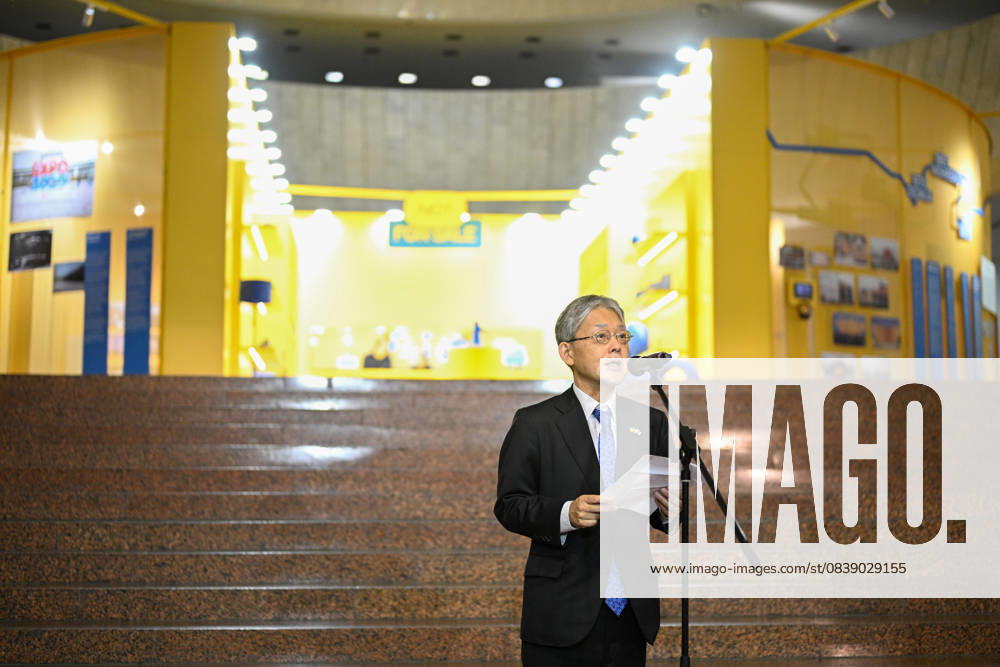 Ambassador Extraordinary and Plenipotentiary of Japan to Ukraine Masashi Nakagome delivers a speech at the opening of the exhibition Pavilion Not For Sale at EXPO 2025 in Japan. Now in Ukraine at the Ukrainian House, Kyiv, Ukraine, on October 31, 2025. The pavilion, which was presented at the World Expo 2025 in Japan and visited by more than 3.2 million people, includes 18 objects representing human values and personal stories from Ukraine (Photo by Danylo Antoniuk Ukrinform) Ukrainian pavilion Not For Sale for EXPO 2025 presented at Ukrainian House