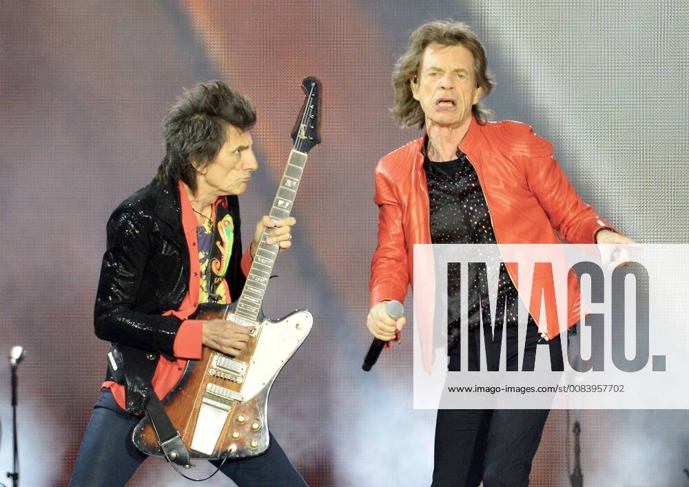 Music Rolling Stones Berlin 2018 v l The Rolling Stones with their guitarist Ron Wood and singer Mick Jagger give a concert on 22 06 2018 in the Olympic Stadium Berlin Music Rolling Stones Berlin 2018
