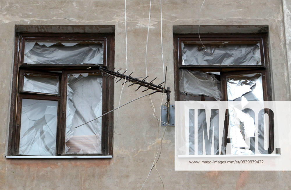 Aftermath of Russian drone attack on Dnipro A television antenna is situated between the two windows sealed with film after they are smashed by a Russian drone attack in the evening on November 6, in Dnipro, Ukraine, on November 7, 2025. Dnipro Ukraine