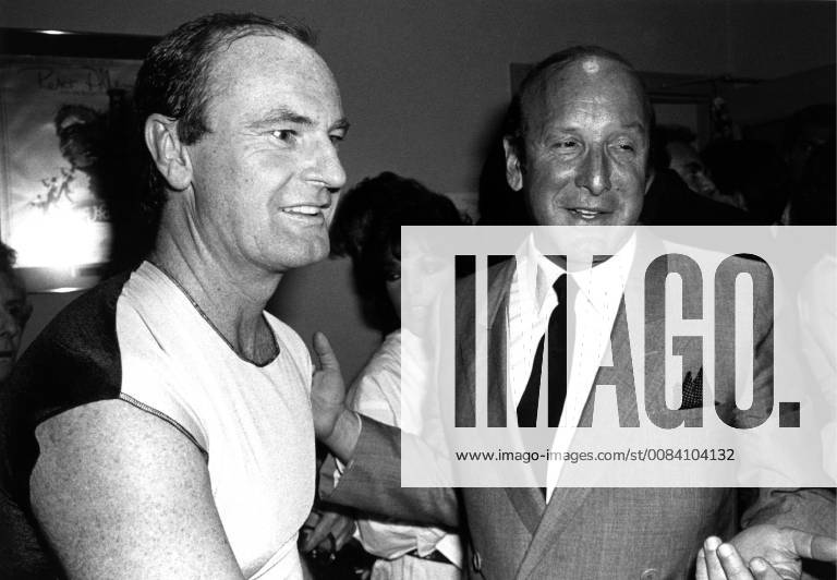 Peter Allen with music mongul Clive Davis (l-r) at Radio City Music Hall. New York City. 1982. © Gary Gershoff MediaPunch