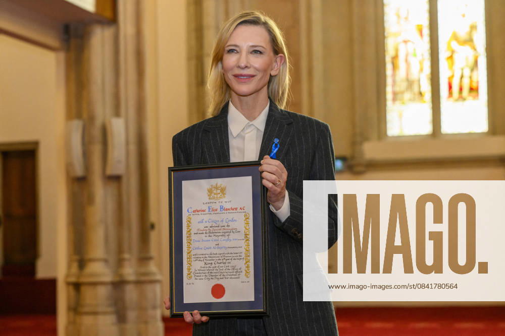 Cate Blanchett Receives Freedom of the City of London - UK Australian and American Academy Award winning actress, Cate Blanchett receives the Freedom of the City of London in recognition of her outstanding contribution to drama, and campaigning work on humanitarian and global environmental issues on November 28, 2025 at Guildhall in London, England, UK. Photo by Ray Tang ABACAPRESS.COM London England United Kingdom