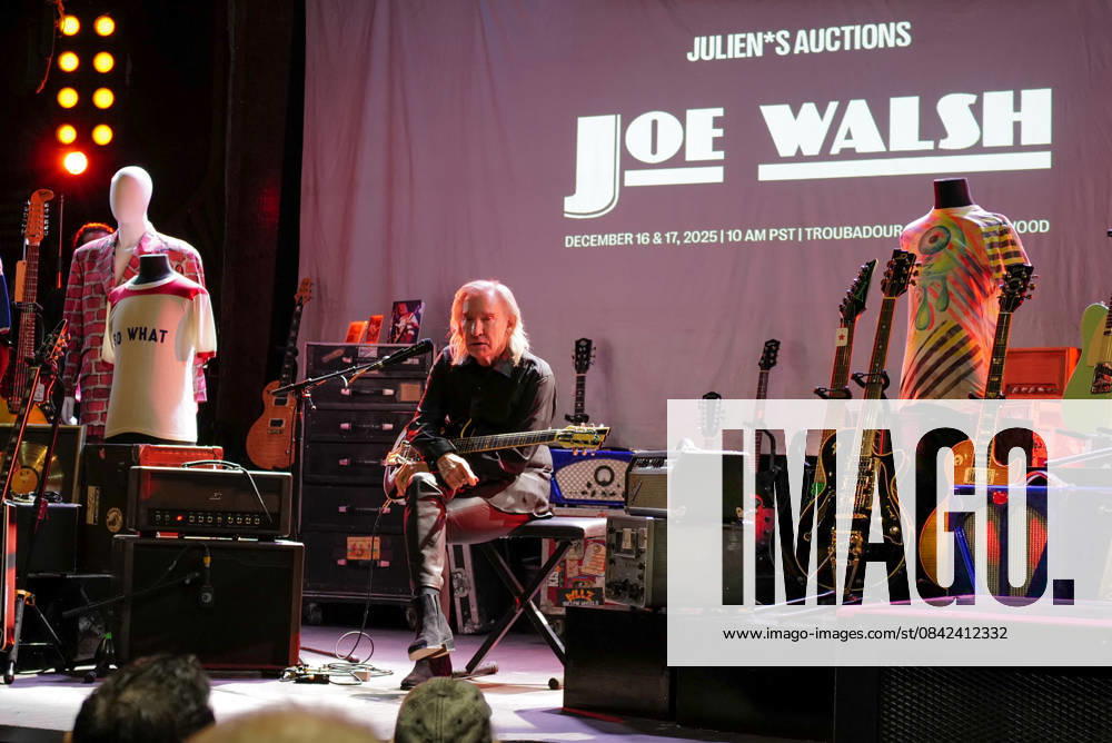 Joe Walsh Juliens auction preview Joe Walsh Juliens auction preview at Troubadour on December 08, 2025 in West Hollywood, CA. West Hollywood Troubadour California USA