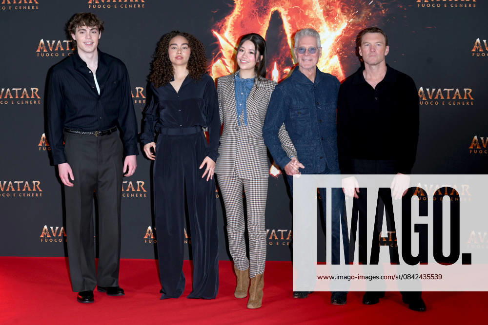 Milan, Photocall for the film: Avatar: Fire and Ashes - Sam Worthington, Stephen Lang, Bailey Bass, Trinity Jo-Bliss, Jack Champion