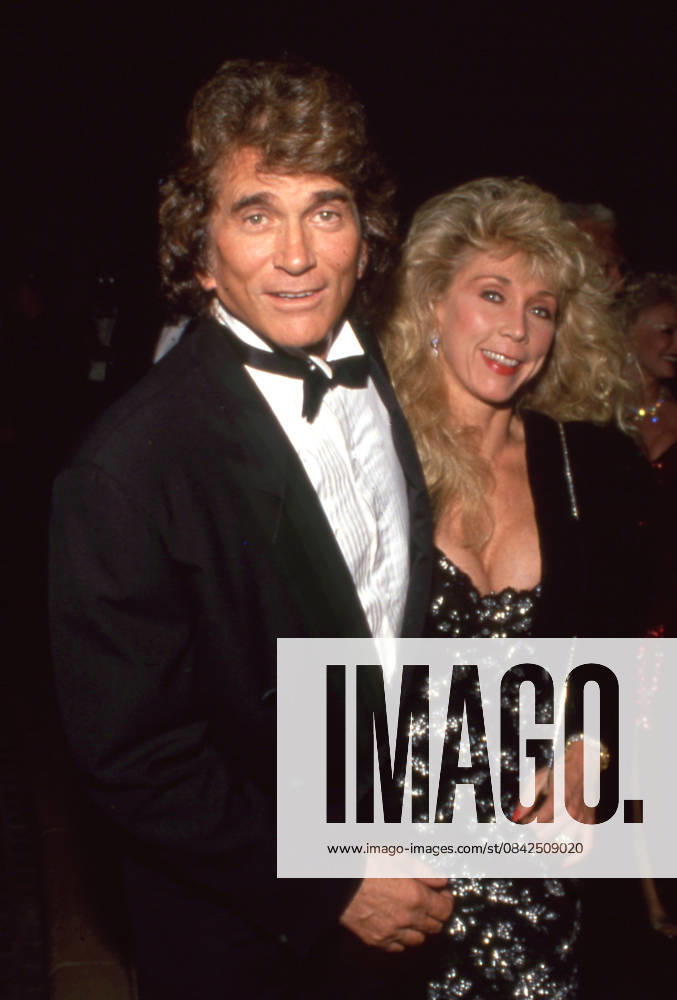 Michael Landon and wife Cindy at the 19th Annual American Film Institute Lifetime Achievement Award Salute to Kirk Douglas on March 7, 1991 at Beverly Hilton Hotel in Beverly Hills, California