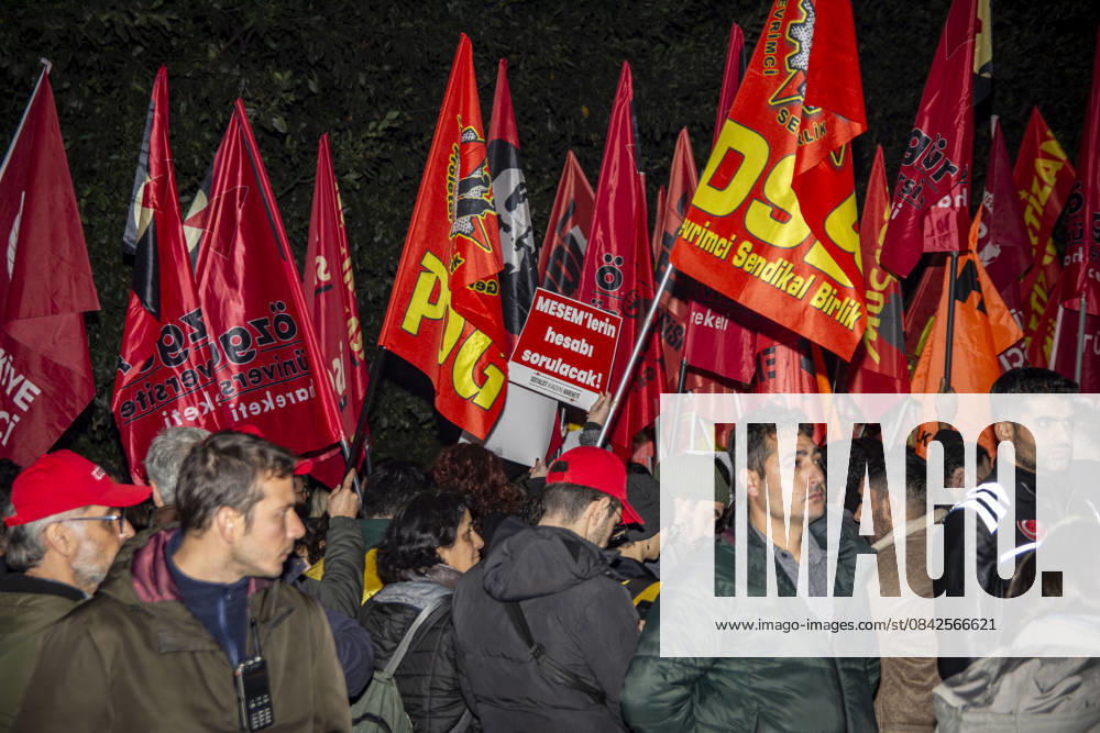 Unions, students, and left-socialist groups gathered in IstanbulÃ¢â‚¬â ¢s Kadikoy district to protest the governmentÃ¢â‚¬â ¢s MESEM (Vocational Education Centers) policy, criticizing it for promoting child labor and precarious working conditions. Demonstrators held banners and chanted slogans demanding the abolition of MESEM practices and stronger protections for young workers. Istanbul Turkey - ZUMAt171 20251210_zip_t171_006
