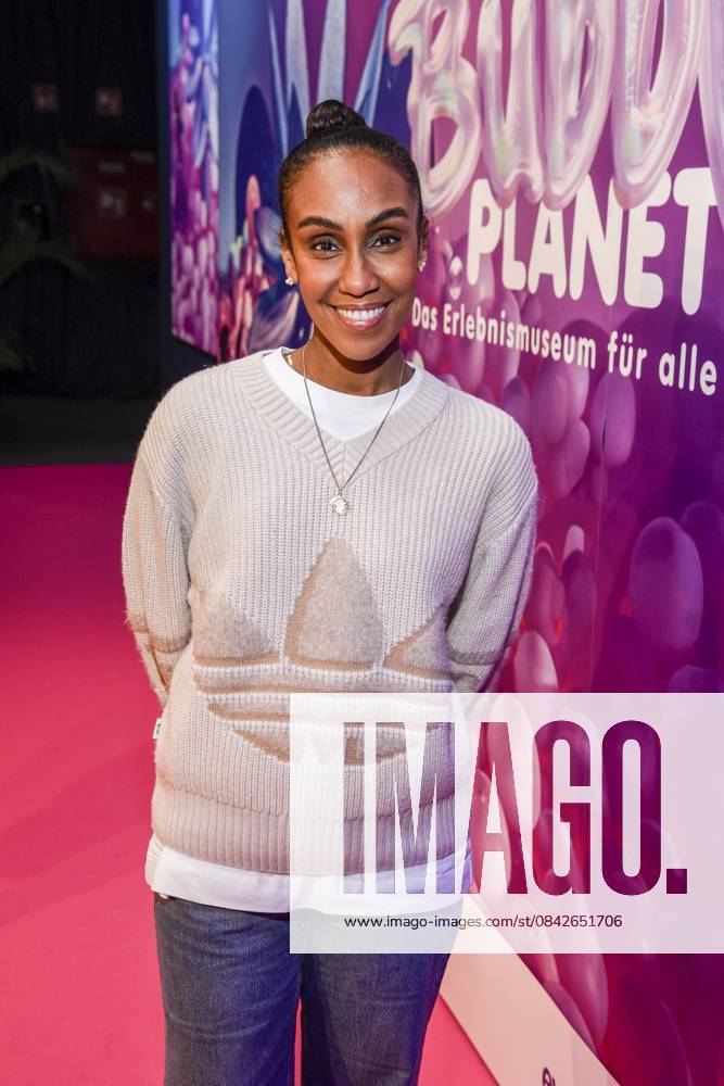 ABBberlin Hadnet Tesfai TV presenter at the opening of Bubble Planet The museum for all the senses in the Arena Berlin 11 12 2025 Berlin Germany