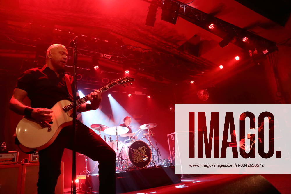 Danko Jones, Rich Knox and John Calabrese, from left, of the band Danko Jones at a concert at the Astra Kulturhaus in Berlin, December 12, 2025 Danko Jones concert Berlin