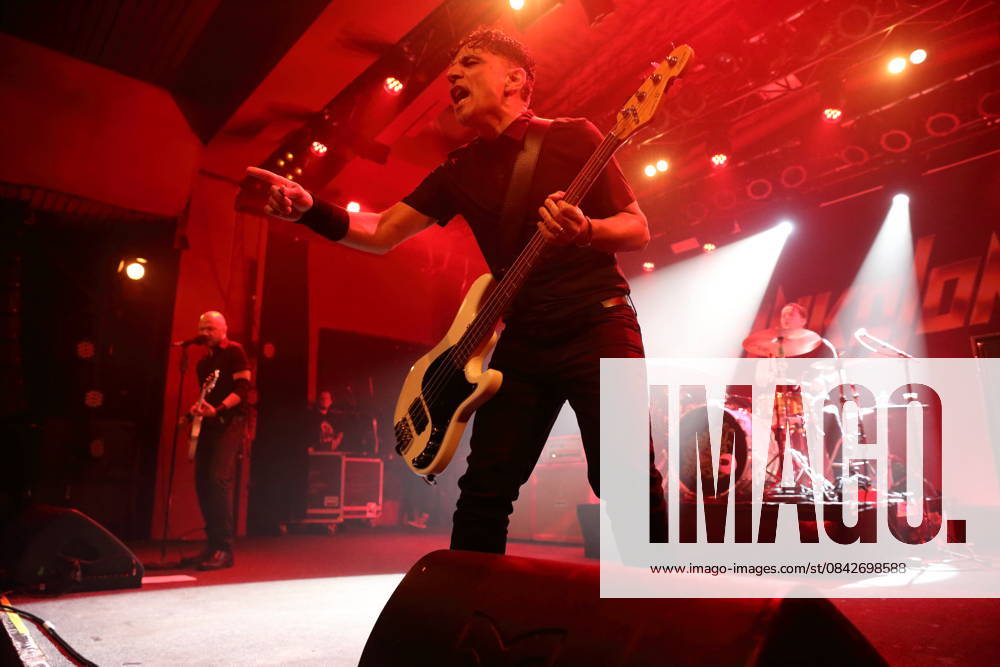 Danko Jones, John Calabrese and Rich Knox, from left, of the band Danko Jones at a concert at the Astra Kulturhaus in Berlin, December 12, 2025 Danko Jones concert Berlin