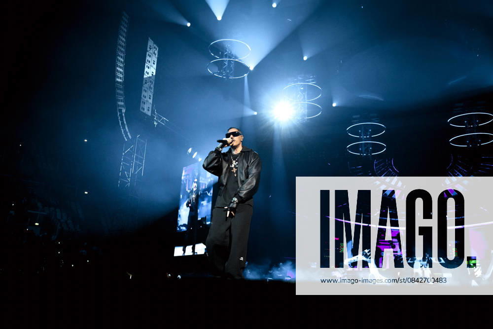 Rome, Marracash is in concert in Rome at the Palazzo dello Sport for his Marra Palazzi25 tour. The Roman dates are sold out. In the photo: MArracash
