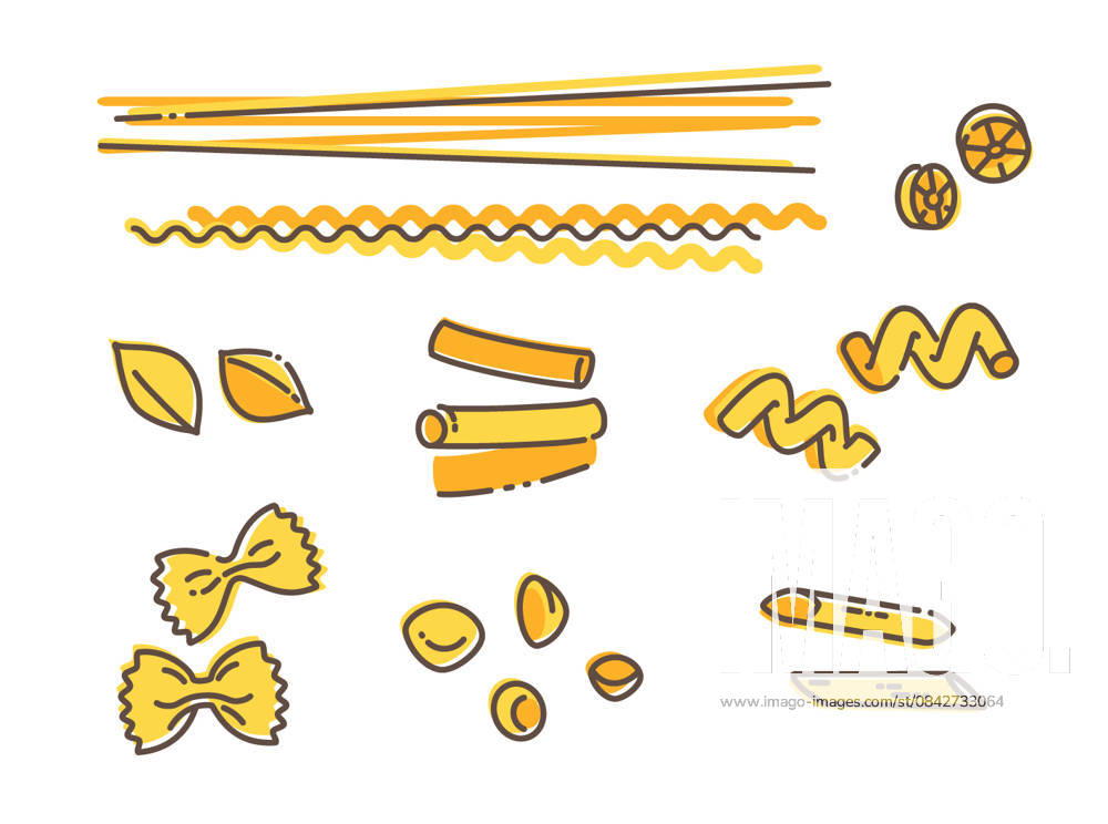 Italian Pasta Variety Set A collection of diverse Italian pasta shapes, perfect for culinary inspiration. Features various pasta types including farfalle, fusilli, fettuccine and more, ideal for cooking, meal planning, or visual recipe inspiration.