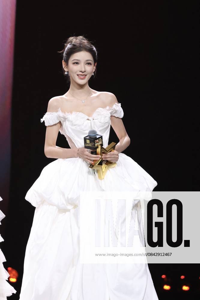 Actress Zhang Yuxi arrives at the red carpet of the Domestic TV Series Ceremony (China TV Drama Awards) on December 16, 2025 in Langfang, Hebei Province of China.