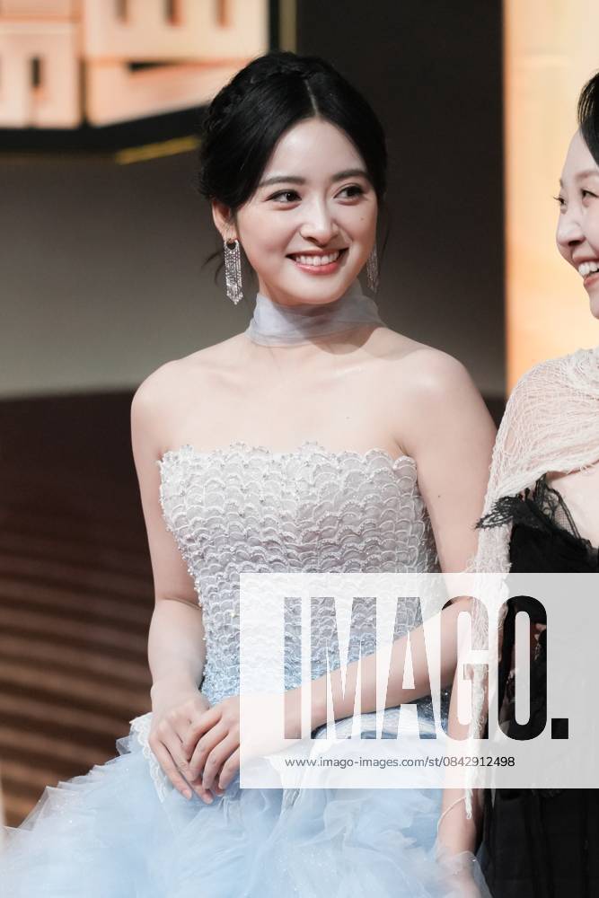 Actress Shen Yue arrives at the red carpet of the Domestic TV Series Ceremony (China TV Drama Awards) on December 16, 2025 in Langfang, Hebei Province of China.