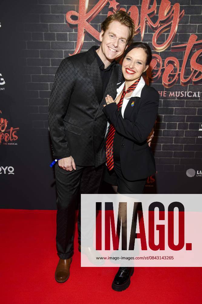 Abb Johannes Heinrichs and Nadja Jo Klapper on the red carpet at the premiere of Kinky Boots The Musical at Admiralspalast on 18 12 2025 in Berlin Berlin Germany