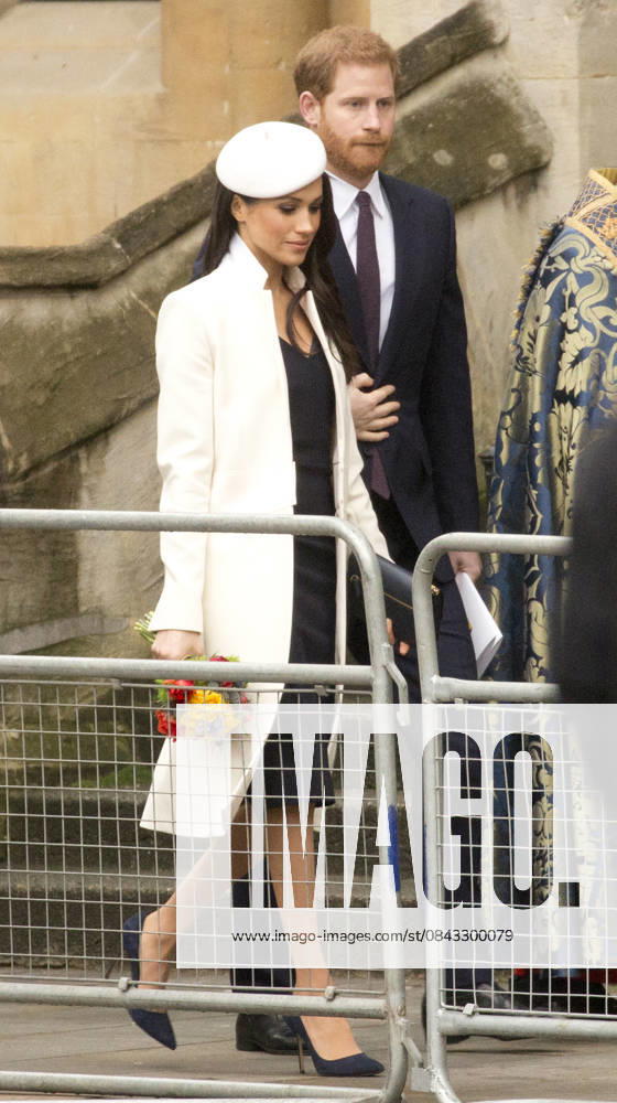 Commonwealth Day in London LONDON, UNITED KINGDOM - MARCH 12: Prince Harry and Meghan Markle walk into the Dean s Yard in Westminster Abbey to attend a reception after celebrating Commonwealth Day in London on Monday March 12, 2018. London, City of Ingiltere. Editorial use only. Please get in touch for any other usage.