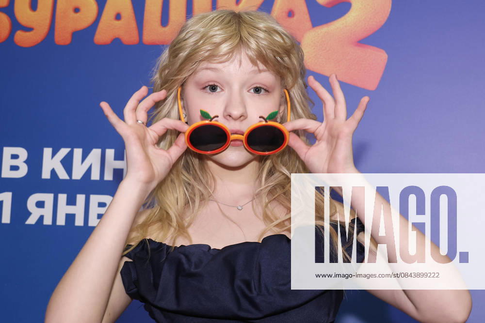 RUSSIA, MOSCOW - DECEMBER 24, 2025: Actress Yeva Smirnova poses on the red carpet during the premiere of the family comedy Cheburashka 2 by Dmitry Dyachenko at the KARO 11 Oktyabr cinema on Novy Arbat Street (New Arbat Avenue). Valery Sharifulin TASS 86692609