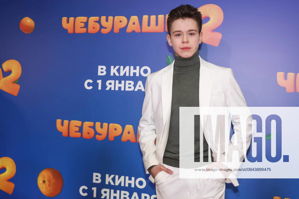 RUSSIA, MOSCOW - DECEMBER 24, 2025: Actor Mark Malik-Murashkin poses on the red carpet during the premiere of the family comedy Cheburashka 2 by Dmitry Dyachenko at the KARO 11 Oktyabr cinema on Novy Arbat Street (New Arbat Avenue). Valery Sharifulin TASS 86692611