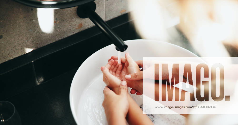 Family, tap and washing hands with water in sink for hygiene, disinfection or cleanliness at home. Parent, child and rinse with kid, faucet or basin in bathroom for bacteria or germ removal at house Family, tap and washing hands with water in sink for hygiene, disinfection or cleanliness at home. Parent, child and rinse with kid, faucet or basin in bathroom for bacteria or germ removal at house., model released, , 96817420.jpg RECORD DATE NOT STATED