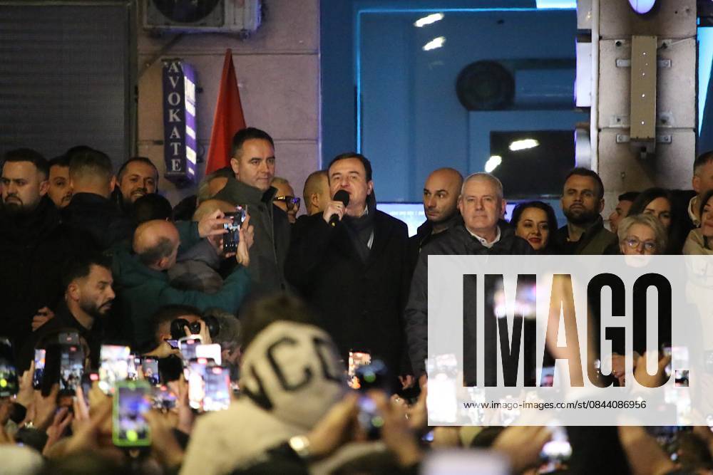 Kosovo PM Kurti declares victory after early vote PRISTINA, KOSOVO - DECEMBER 28: Kosovo’s Prime Minister Albin Kurti celebrates with supporters in the center of the capital following early parliamentary elections, in Pristina, Kosovo on December 28, 2025. With around 98 percent of the ballots counted, Kurti’s Self-Determination Movement (Vetevendosje) declared victory after securing 49.62 percent of the vote. Erkin Keci Anadolu Pristina Kosovo. Editorial use only. Please get in touch for any other usage.