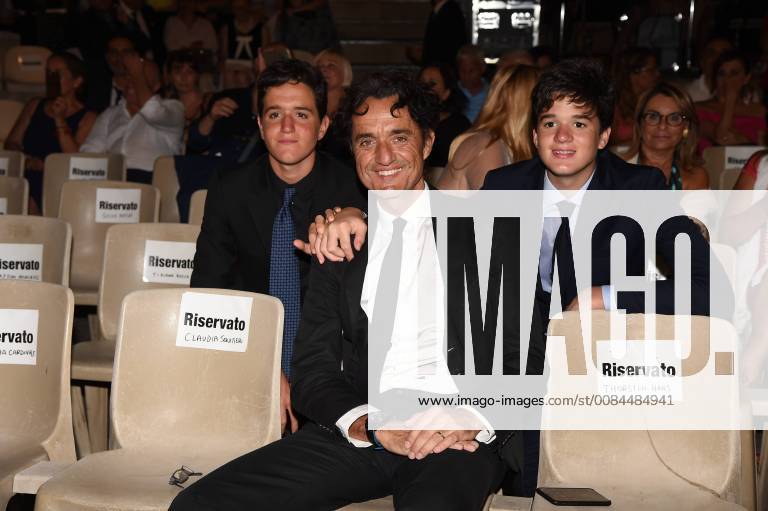 Taormina: Cinematographic Nations Award Evening. In the photo: Giulio Base with his sons