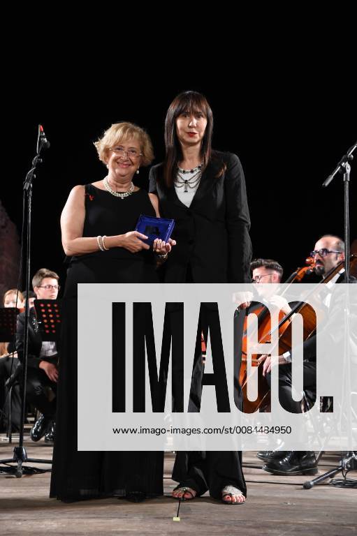 Taormina: Cinematographic Nations Award Evening. Photo: Maria Carmela Librizzi, prefect of Messina awarded by Senator Urania Giulia Papatheu