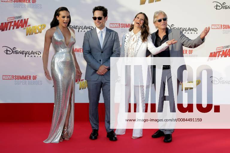 Avant-premiere europeenne de Ant-Man Guepe au Studio Theater de Disneyland Paris.Hannah John-Kamen,Paul Rudd, Evangeline Lilly,Michael Douglas. 228502 2018-07-14 Marne la Vallee France