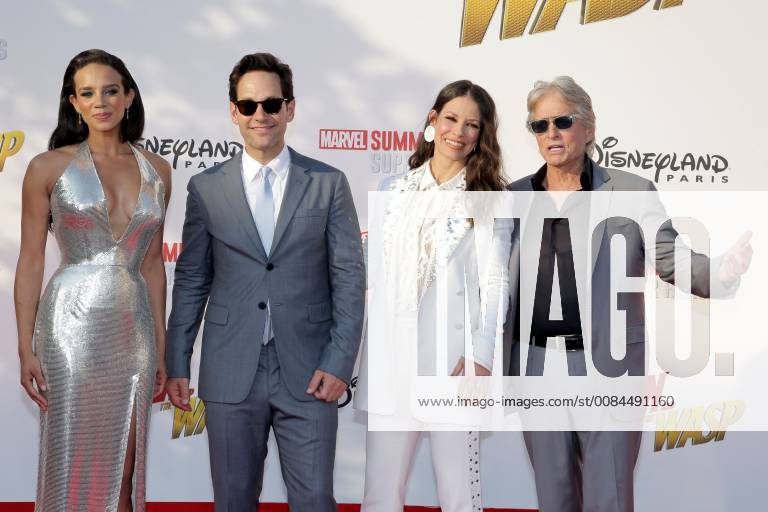 Avant-premiere europeenne de Ant-Man Guepe au Studio Theater de Disneyland Paris.Hannah John-Kamen,Paul Rudd, Evangeline Lilly,Michael Douglas. 228502 2018-07-14 Marne la Vallee France