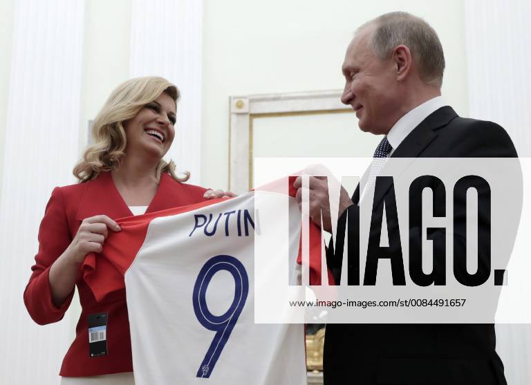 Croatia s President Kolinda Grabar-Kitarovic (L) and Russia s President Vladimir Putin meet at the Moscow Kremlin. Mikhail Metzel TASS TS08976B