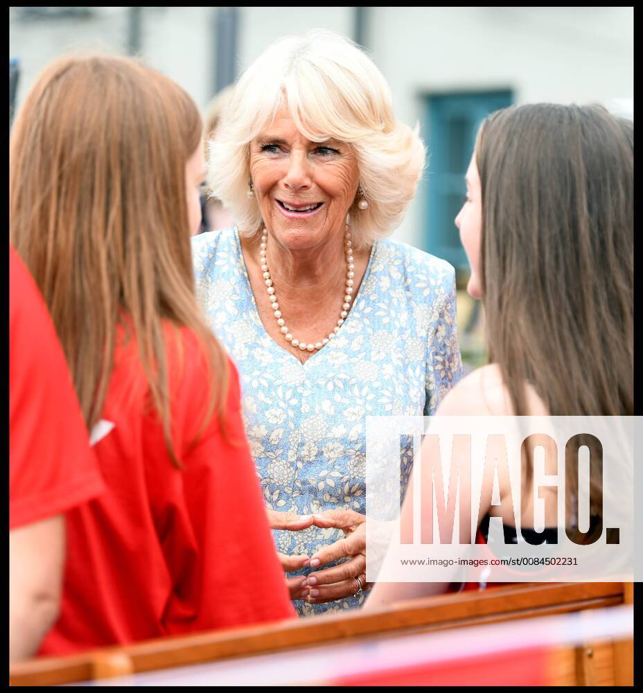 . 16 07 2018. Fowey, United Kingdom. Prince Charles the Duchess of Cornwall visit Cornwall. The Duke and Duchess of Cornwall visit the celebration of Fowey festival meeting local businesses, representatives from Fowey gig club and members of the RNLI on Fowey Quay. xAndrewxParsonsx xi-Imagesx IIM-18220-0032