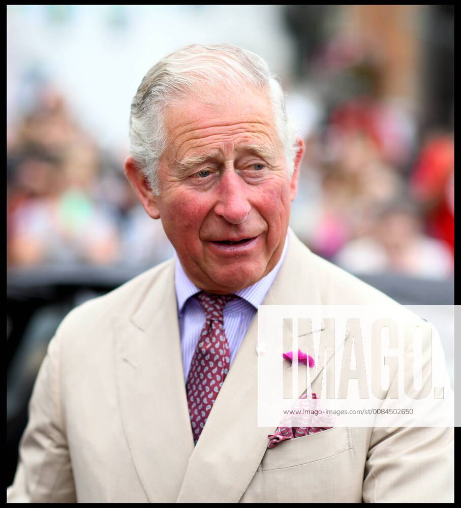 . 16 07 2018. Fowey, United Kingdom. Prince Charles the Duchess of Cornwall visit Cornwall. The Duke and Duchess of Cornwall visit the celebration of Fowey festival meeting local businesses, representatives from Fowey gig club and members of the RNLI on Fowey Quay. xAndrewxParsonsx xi-Imagesx IIM-18220-0065