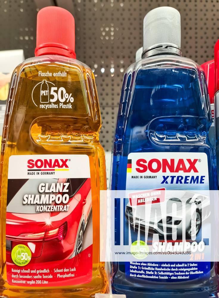 Kiel, Germany 22 December 2025 SONAX Car shampoo Products with more sustainable Packaging in a Retail environment 1127163184