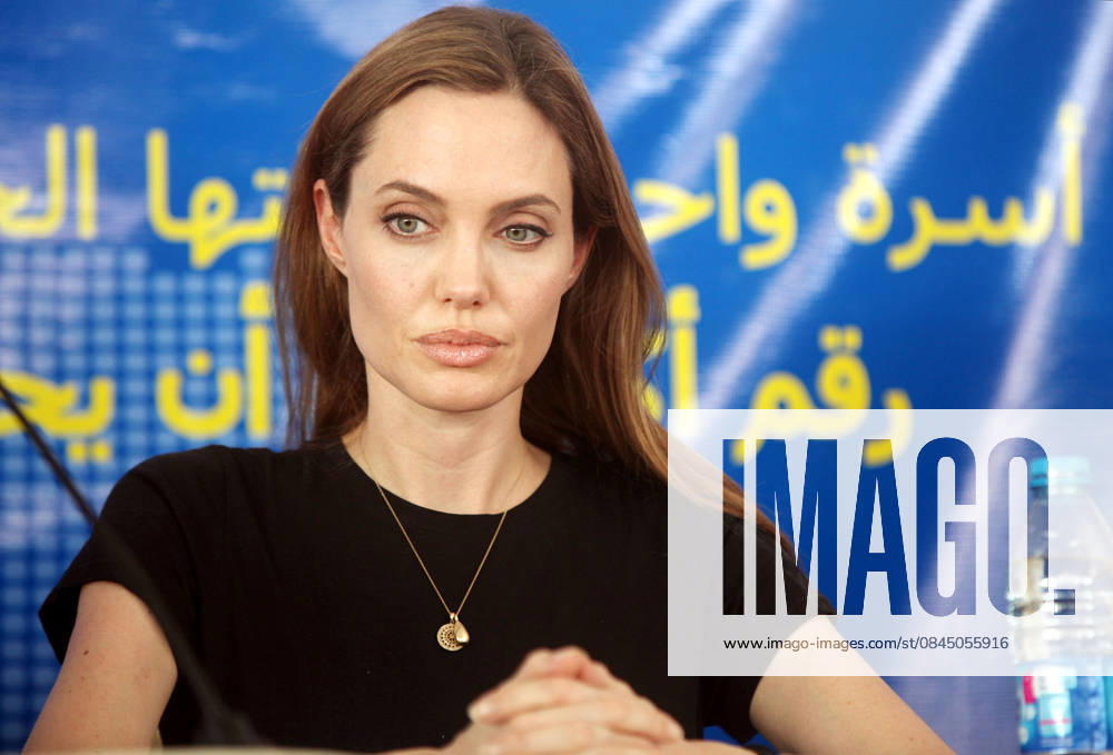 Syrian Civil War United Nations High Commissioner for Refugees (UNHCR) Special Envoy Angelina Jolie attends a press conference on World Refugee Day with Norway s Foreign Minister Espen Barth Eide (not pictured) in Zaatari refugee camp, near the Syrian border, Jordan. Amman Jordan. Editorial use only. Please get in touch for any other usage.